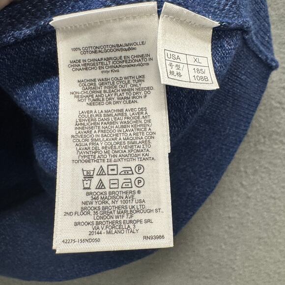 Brooks Brothers Sweater Vest Mens XL Cotton Coastal V-Neck Pullover Preppy - Picture 4 of 5